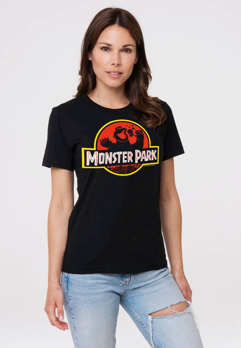 Logoshirt Sesamstrasse - Krümelmonster - Monster Park - T-Shirt Print - Damen Jubiläumsangebot