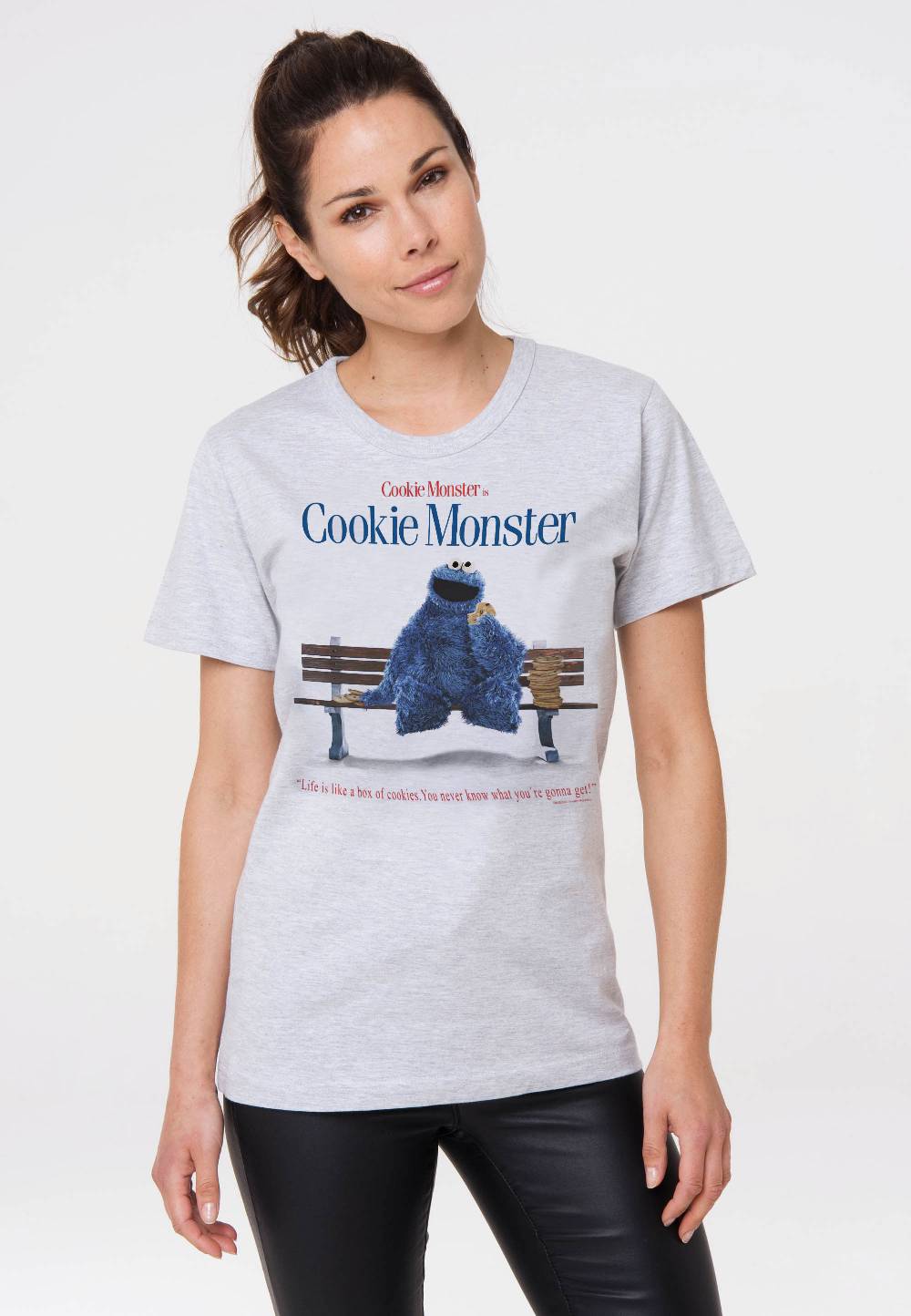 Logoshirt Sesamstrasse - Krümelmonster - Cookie Monster - Box Of Cookies - T-Shirt Print - Damen Saisonale Angebote