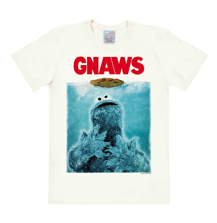 Logoshirt Sesamstrasse - Krümelmonster - GNAWS - T-Shirt Print - Herren Räumungsverkauf
