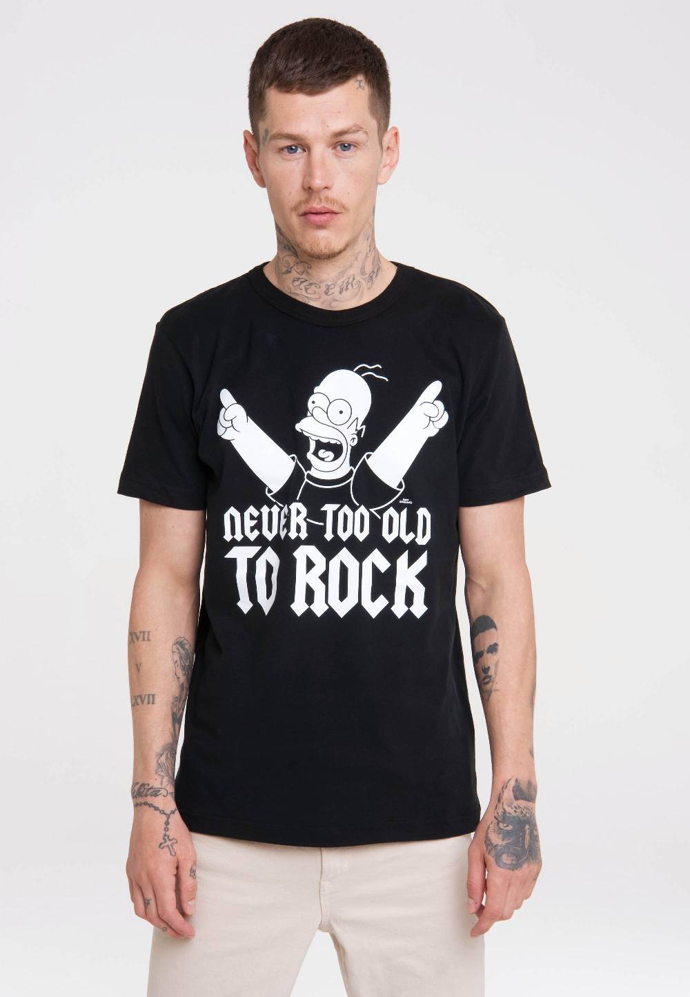 Logoshirt The Simpsons - Homer Simpson - Never Too Old To Rock - T-Shirt Print - Herren Clearance-Verkauf