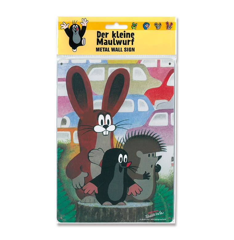 Logoshirt Der kleine Maulwurf - Freunde - Hase und Igel - Blechschild A5 Begrenzte Freigabe