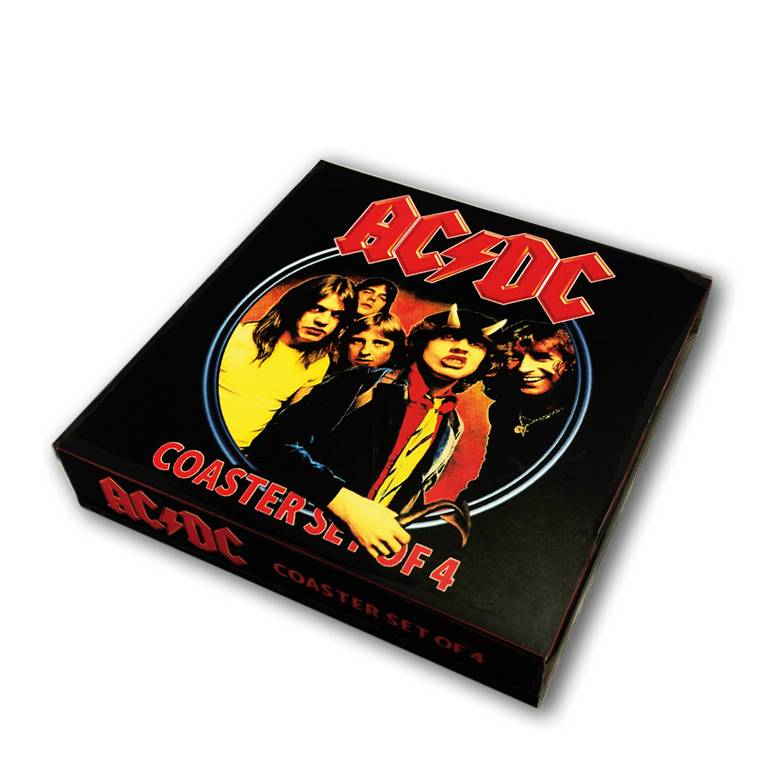 Logoshirt AC/DC - Rock'n'Roll - 4er Set - Untersetzer Fabrik Onlineshop