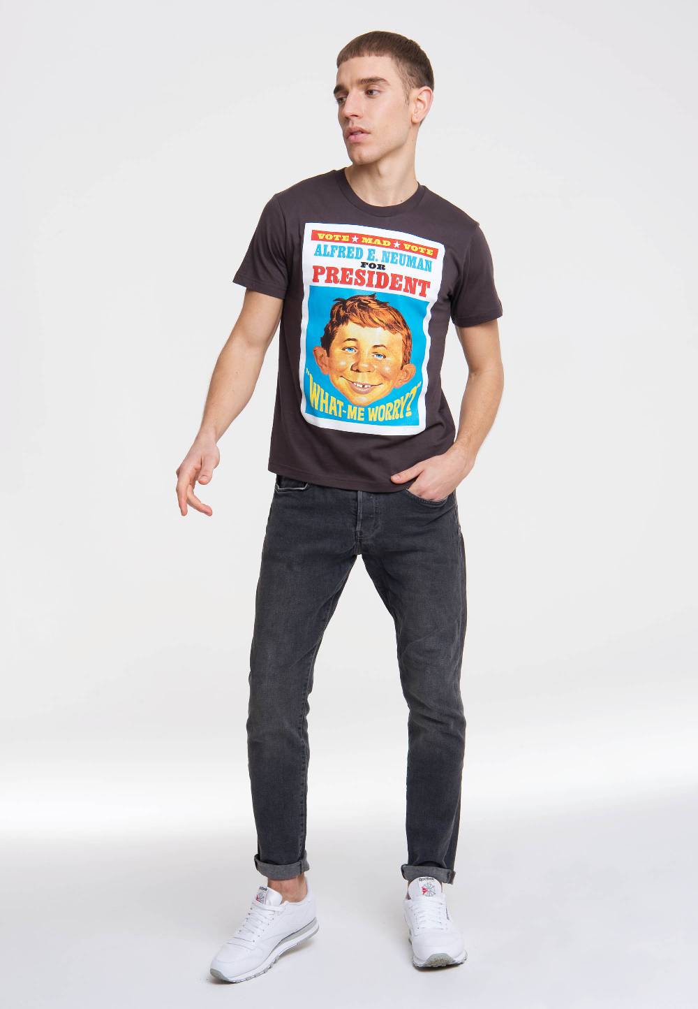 Logoshirt Mad Magazin - Alfred E. Neumann - For President - T-Shirt Print Fabrikladen