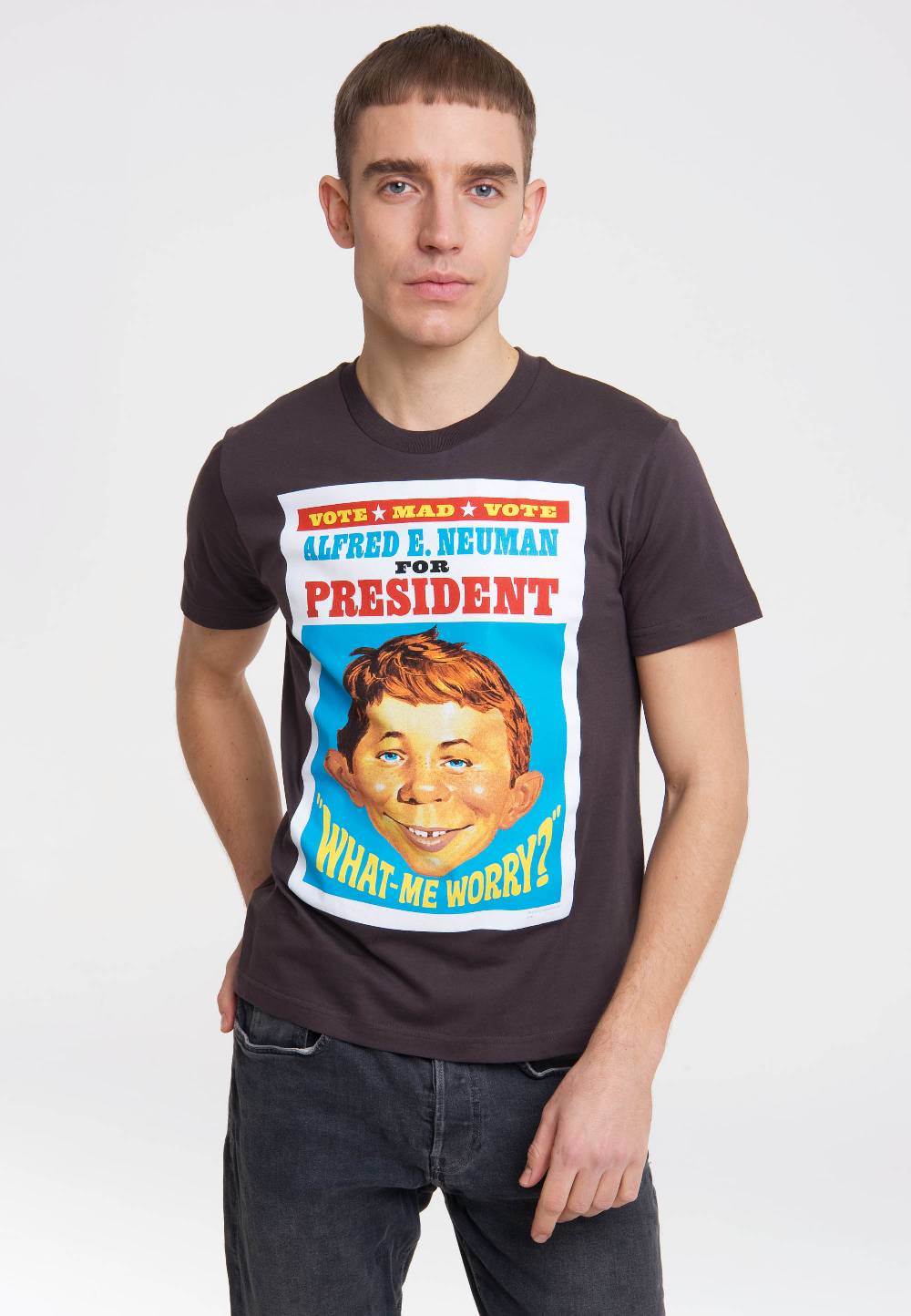 Logoshirt Mad Magazin - Alfred E. Neumann - For President - T-Shirt Print Fabrikladen