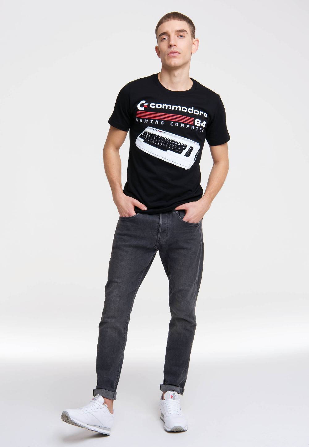 Logoshirt Commodore 64 - Gaming Computer - Tastatur - T-Shirt Print Im Verkauf