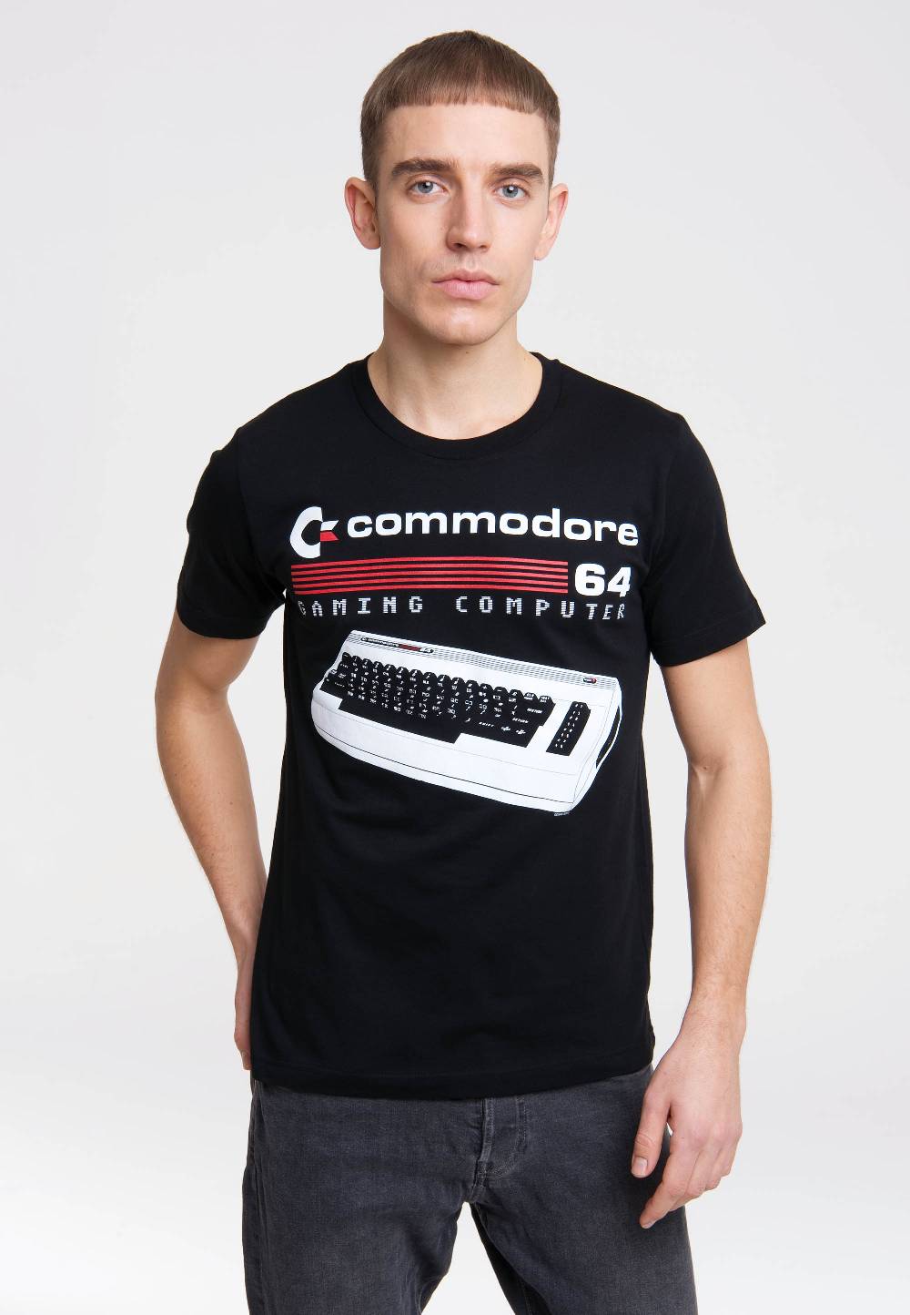 Logoshirt Commodore 64 - Gaming Computer - Tastatur - T-Shirt Print Im Verkauf