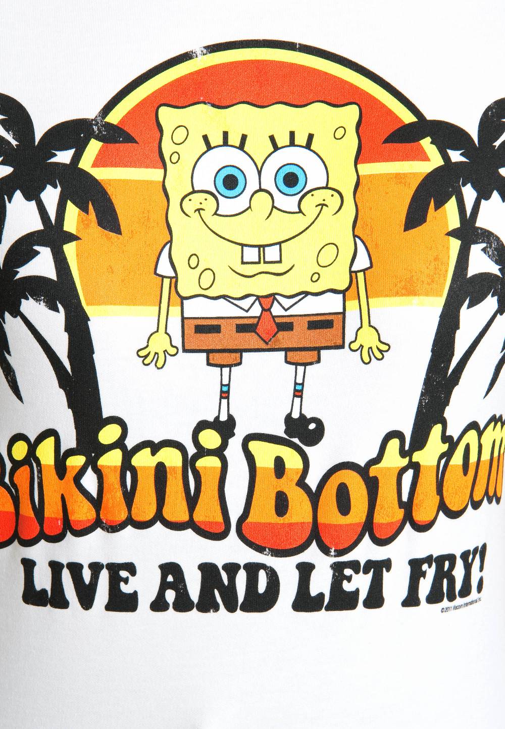 Logoshirt Spongebob - Bikini Bottom - Live And Let Fry - T-Shirt Print - Damen Auslauf