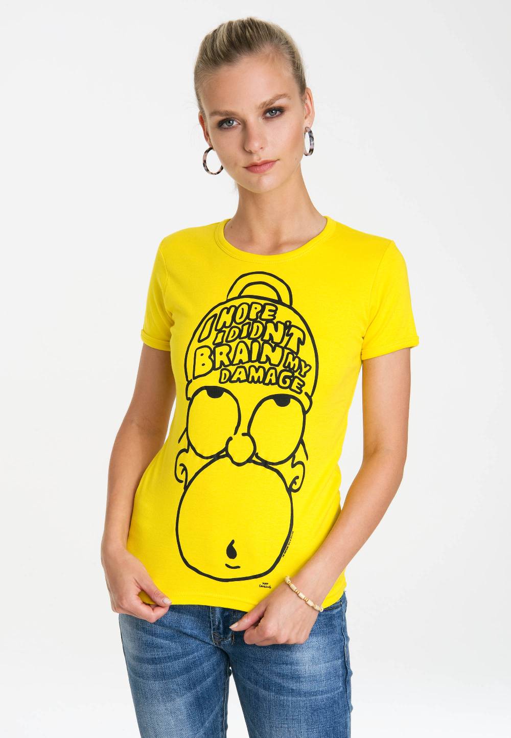 Logoshirt The Simpsons - Homer Simpson - Brain My Damage - T-Shirt Print - Damen Schlussverkauf