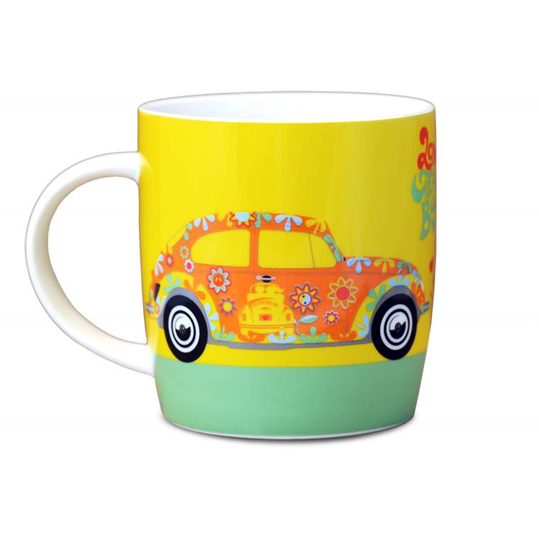 Logoshirt VW - Käfer - Blumen - Love That Bug - Kaffeetasse Räumungsverkauf