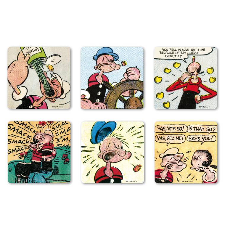 Logoshirt Der Seemann - Popeye & Olivia - 6er Set - Untersetzer Kauf eins, bekomm eins gratis
