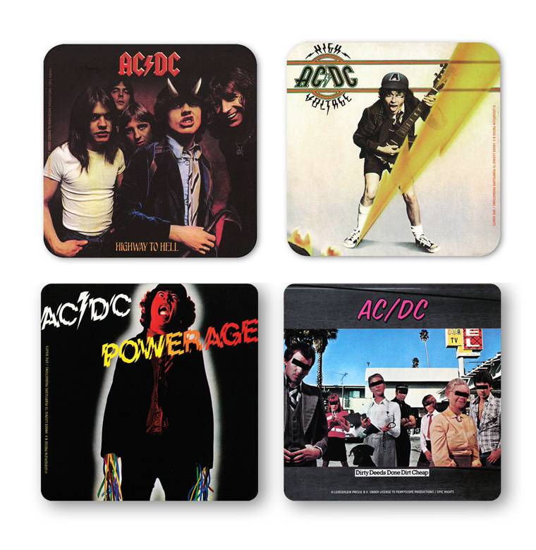 Logoshirt AC/DC - Rock'n'Roll - 4er Set - Untersetzer Sonderangebote