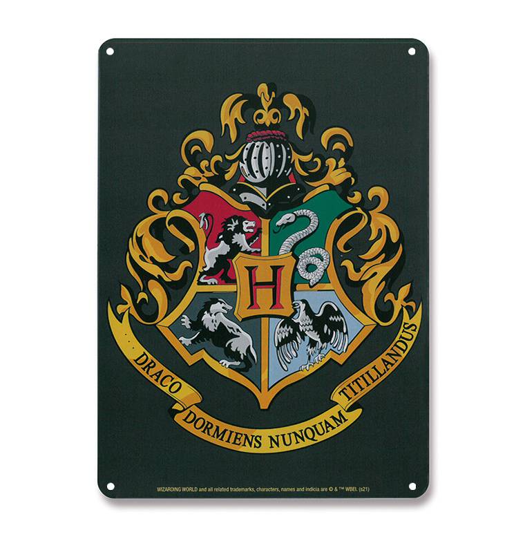 Logoshirt Harry Potter - Hogwarts Logo - Blechschild A5 Vierteljährliche Förderung