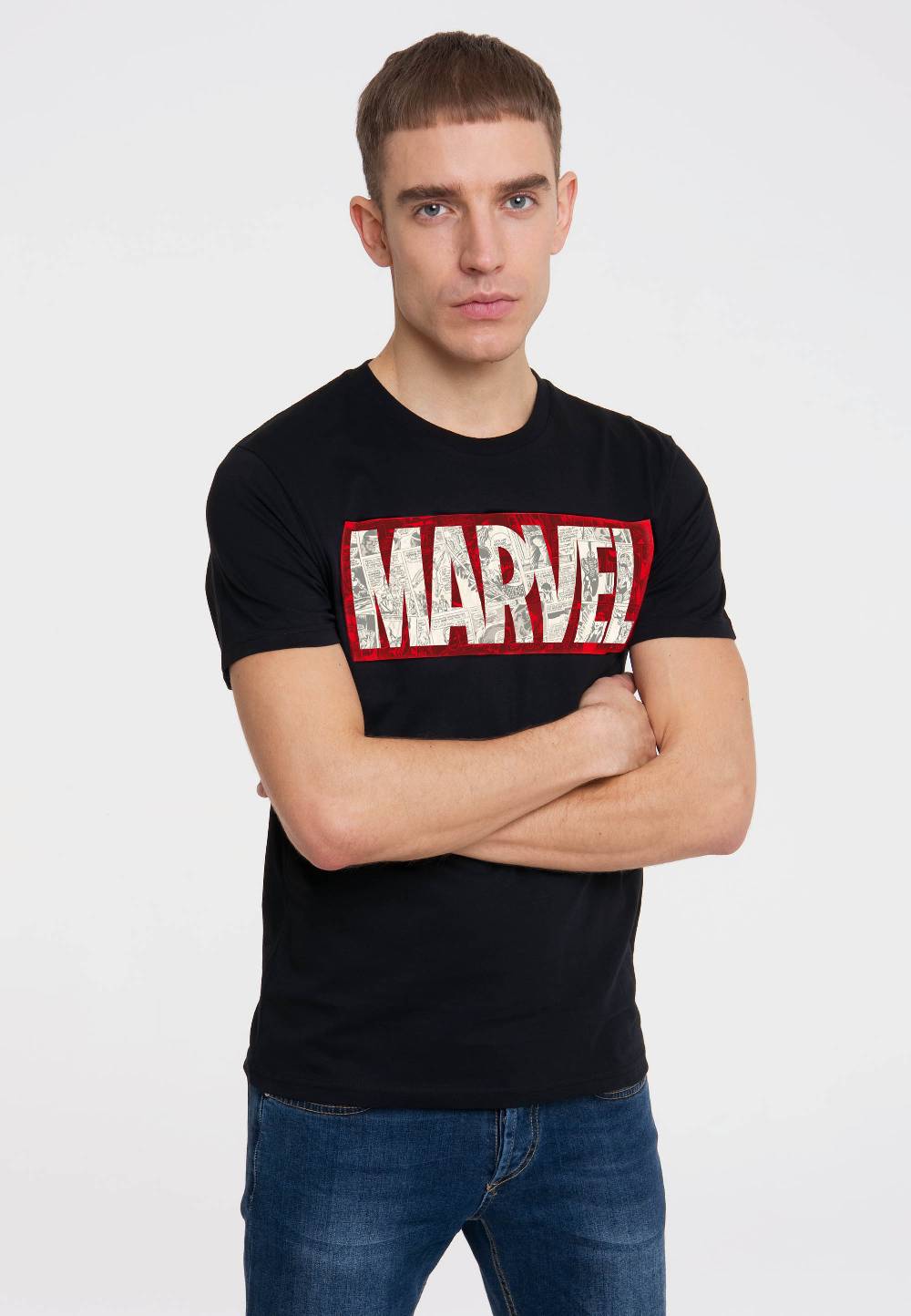 Logoshirt Marvel - Comic Block Logo - Marvel Comics - T-Shirt Print - Herren Im Verkauf
