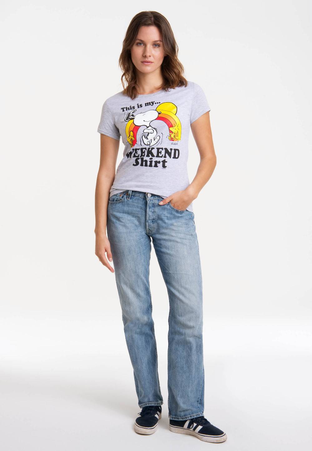 Logoshirt Peanuts - Snoopy & Woodstock - Weekend Shirt - T-Shirt Print - Damen Blitzverkäufe