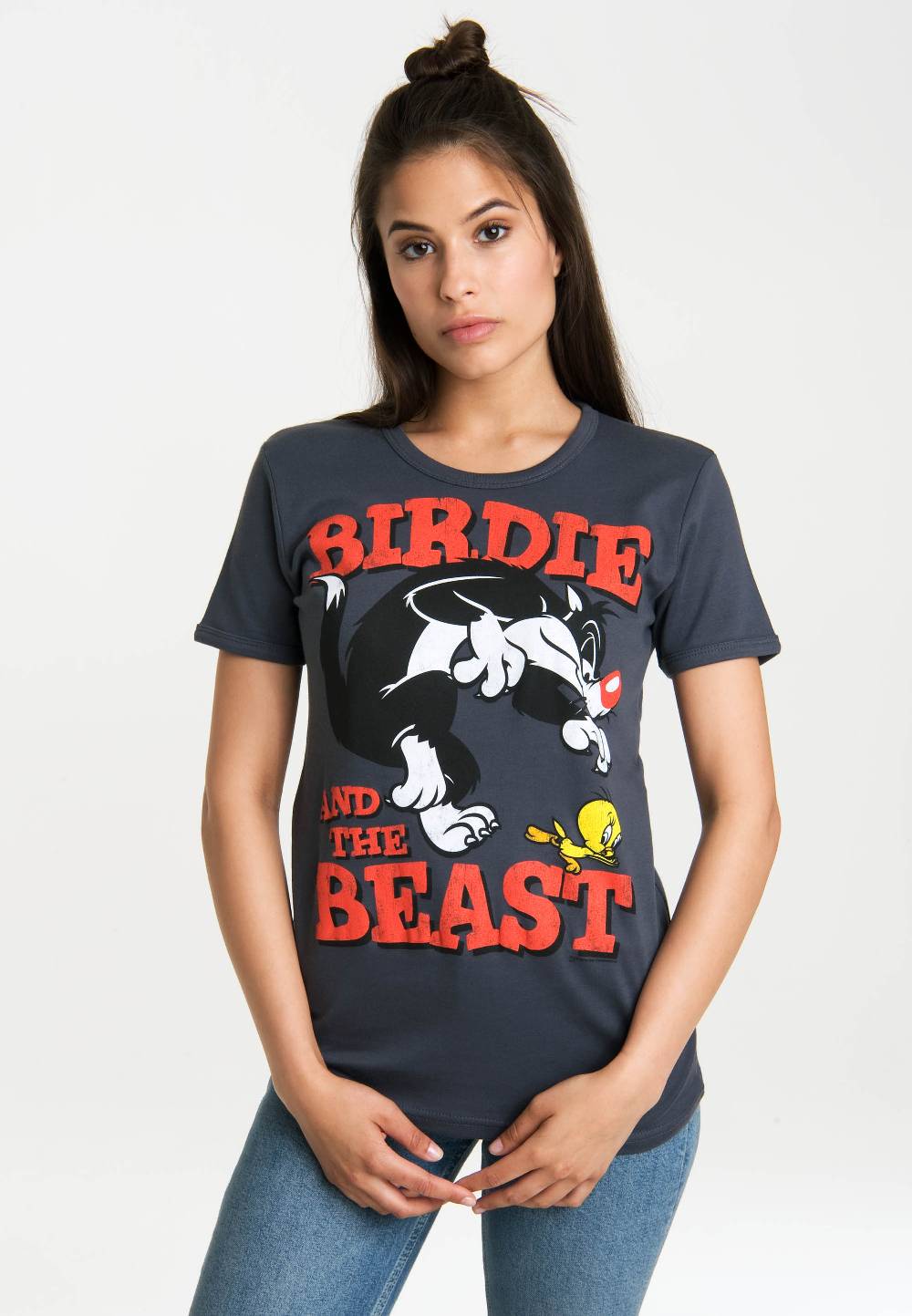Logoshirt Looney Tunes - Sylvester & Tweety - Birdie & The Beast - T-Shirt Print - Damen Wochenangebot