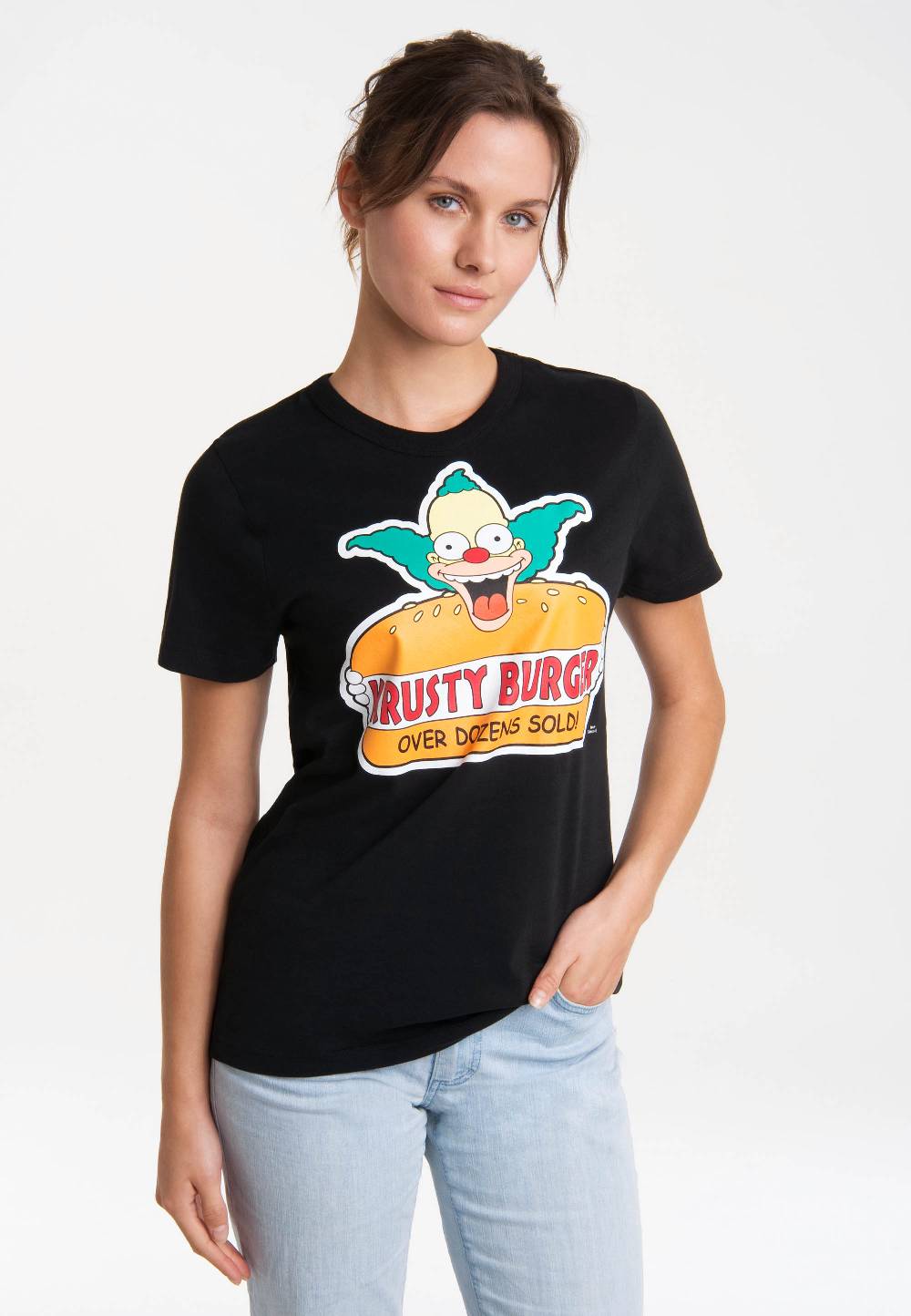 Logoshirt The Simpsons - Krusty der Clown - Krusty Burger - T-Shirt Print - Damen Fabrikladen