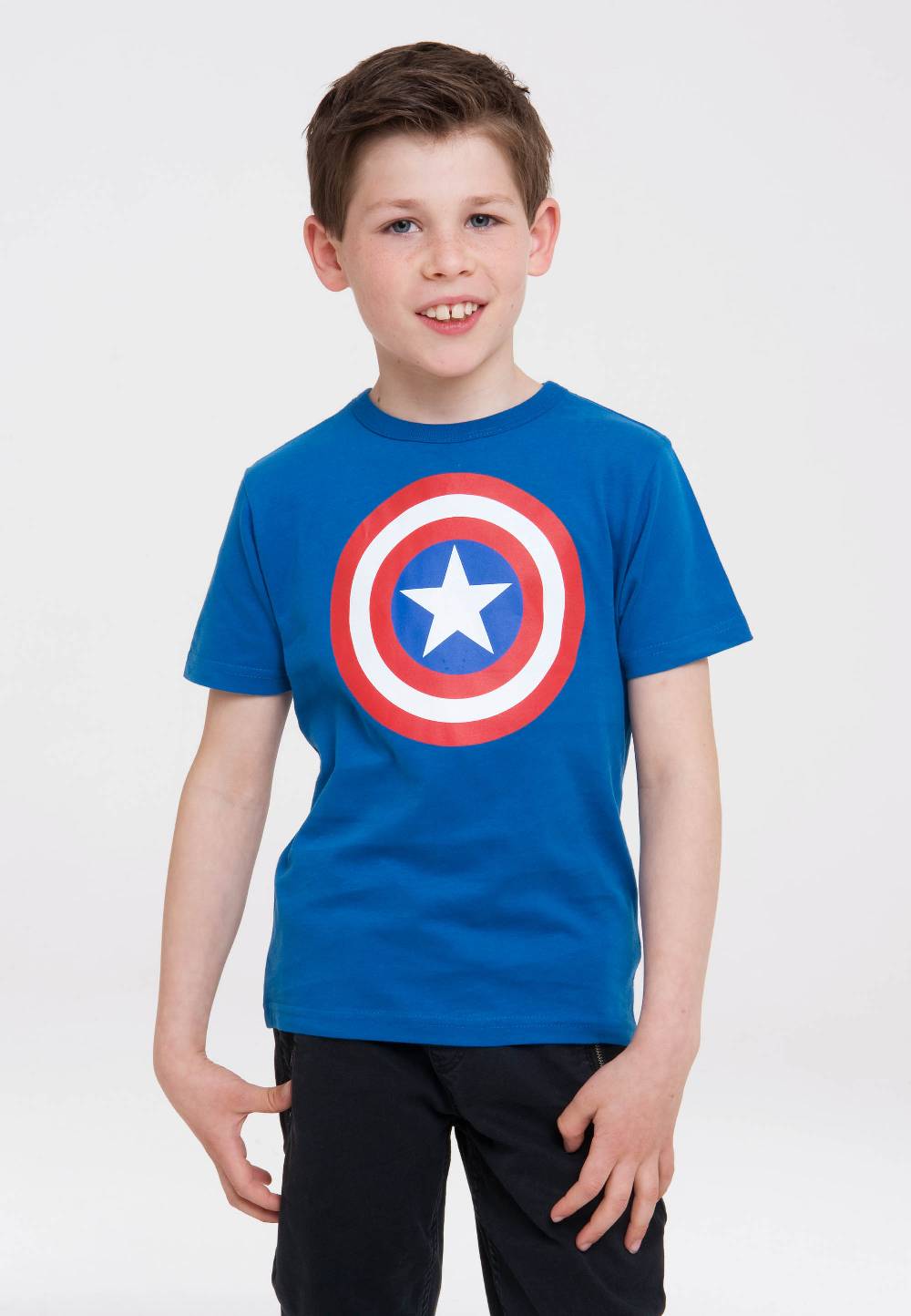 Logoshirt Captain America - Shield - Logo - Marvel Comics - Organic - T-Shirt Print - Kinder 2025