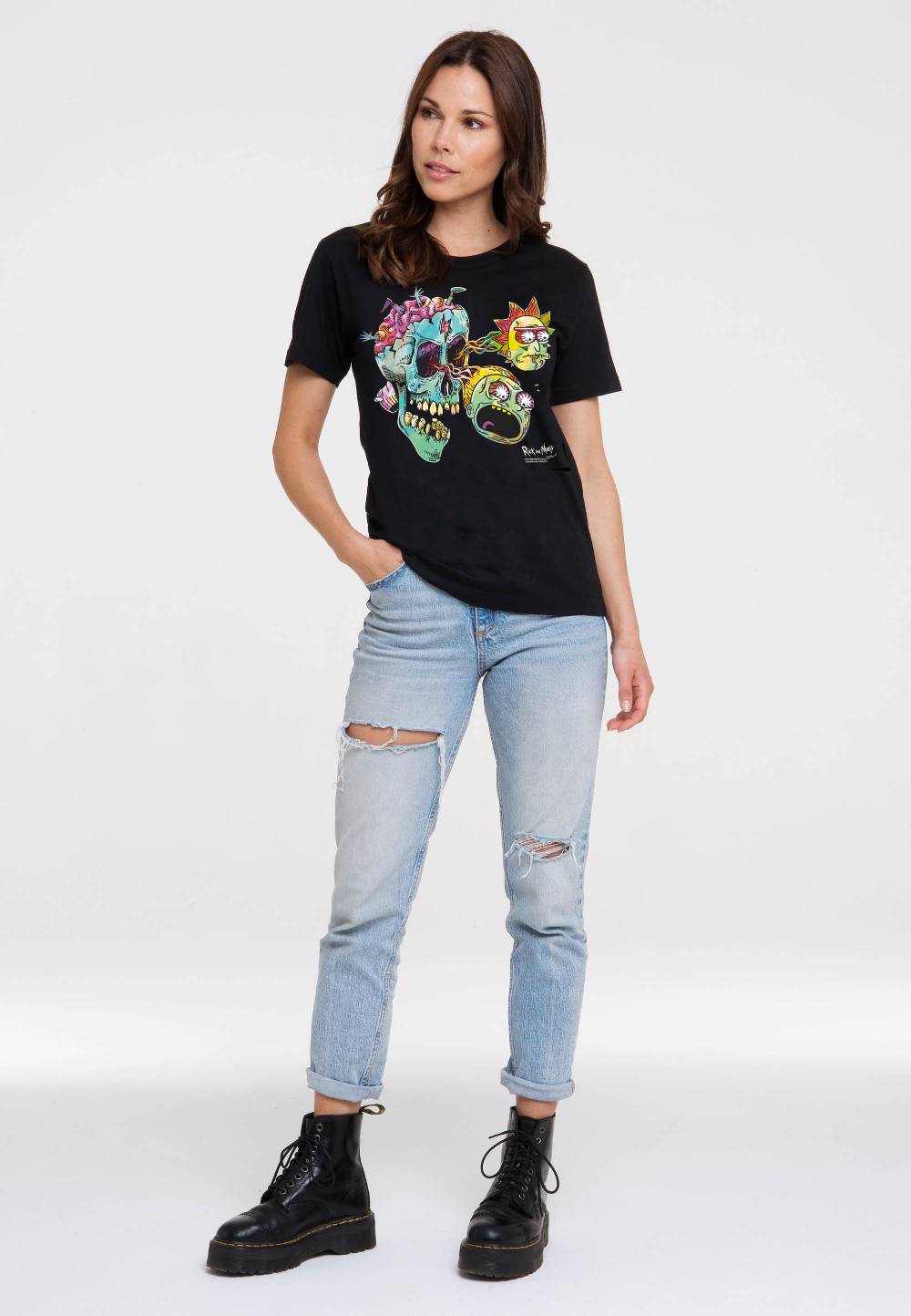 Logoshirt Rick & Morty - Eyeball Skull - T-Shirt Print - Damen Meist gekauft