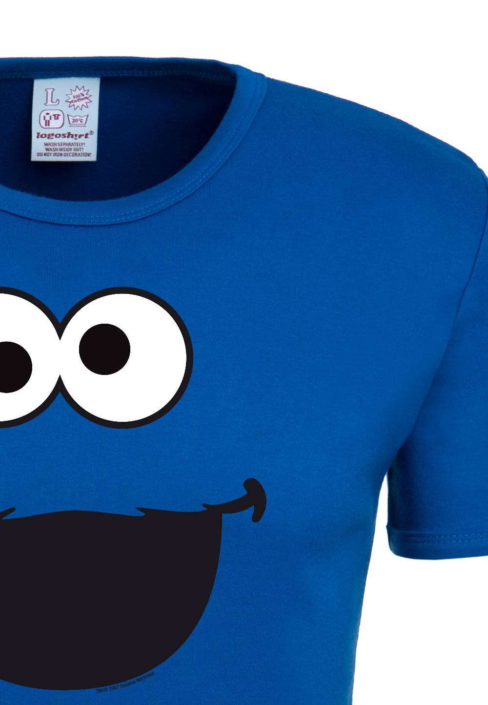 Logoshirt Sesamstrasse - Krümelmonster - Gesicht - T-Shirt Print - Herren Fabrikpreis