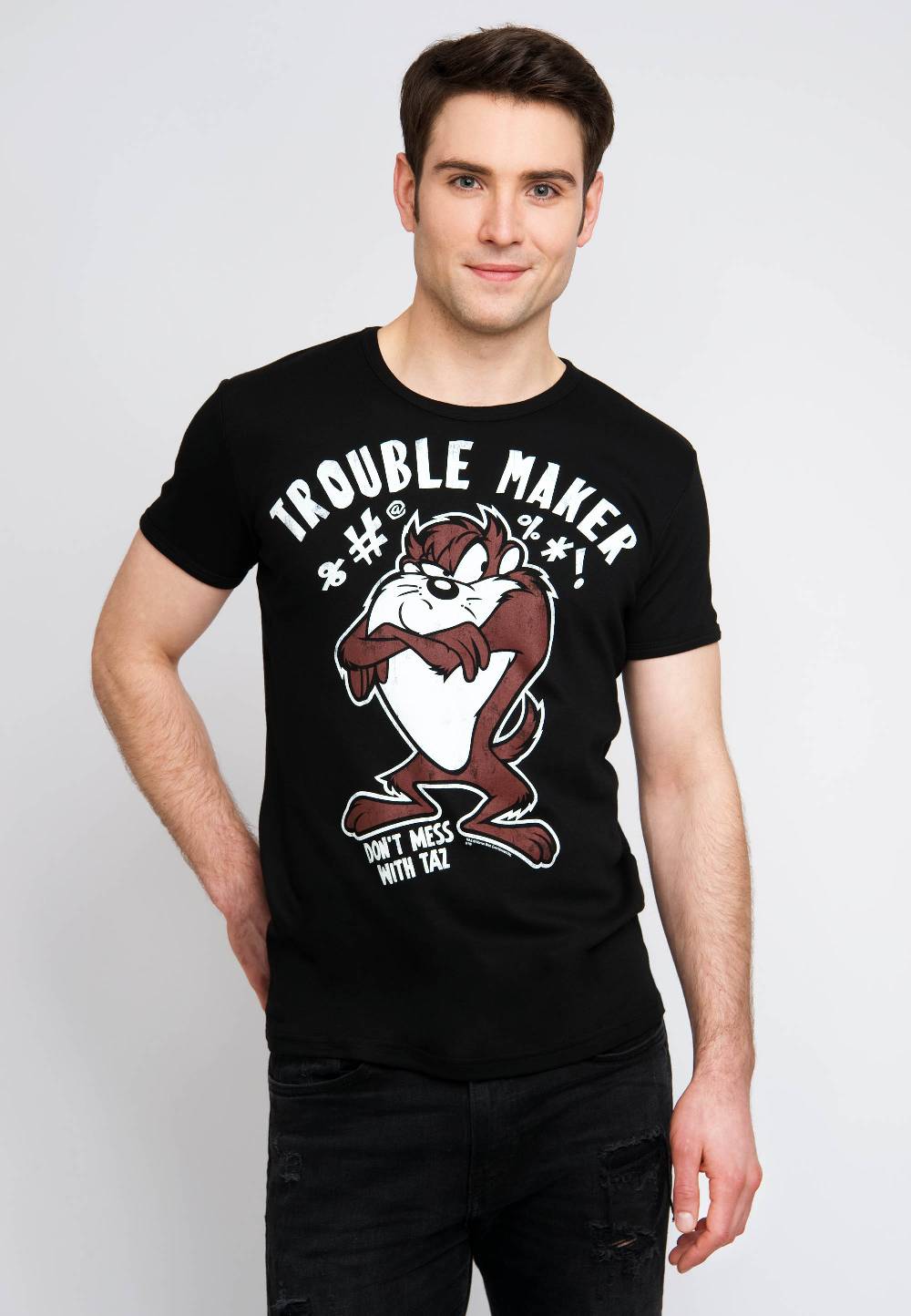 Logoshirt Looney Tunes - Taz - Tasmanischer Teufel - Trouble Maker - T-Shirt Print - Herren Vatertagsangebot