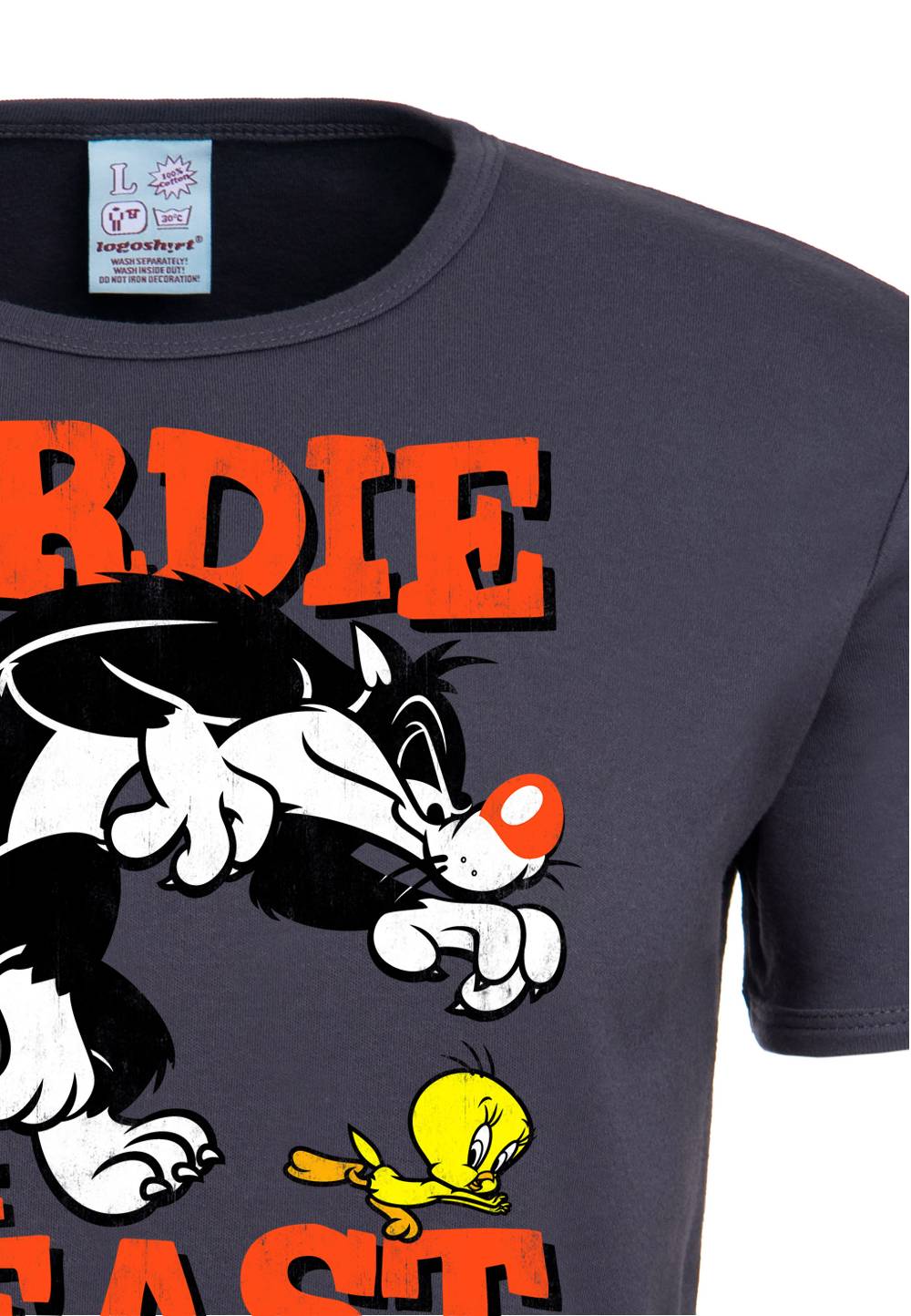 Logoshirt Looney Tunes - Sylvester & Tweety - Birdie And The Beast - T-Shirt Print - Herren Valentinstagsangebot