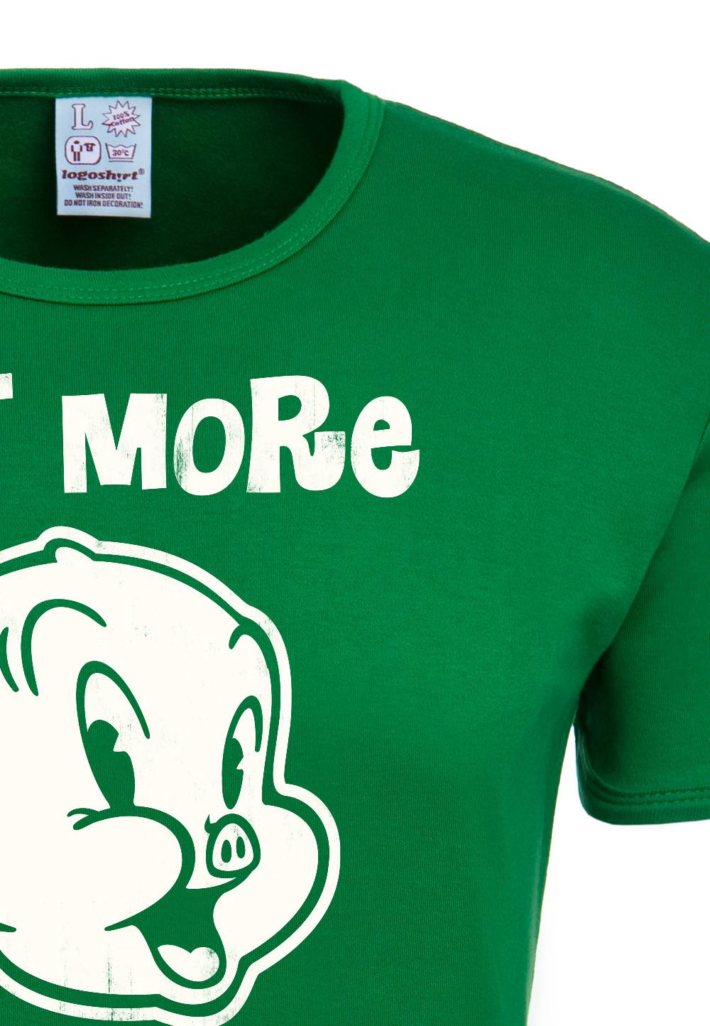 Logoshirt Looney Tunes - Schweinchen Dick - Eat More Veggies - T-Shirt Print - Herren Jubiläumsangebot