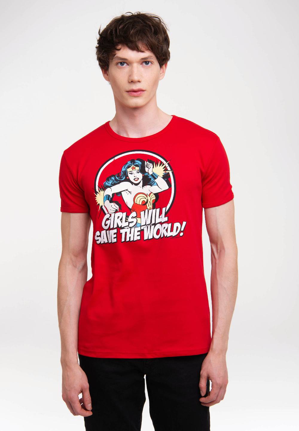 Logoshirt Wonder Woman - Girls Will Save The World - DC Comics - T-Shirt Print - Herren Top Angebot
