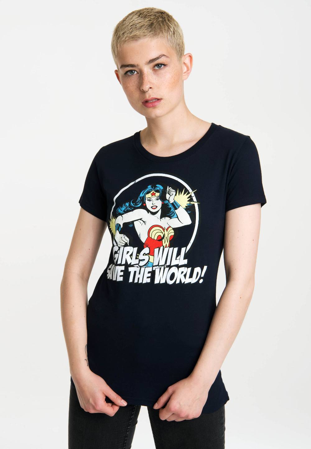 Logoshirt Wonder Woman - Girls Will Save The World - DC Comics - T-Shirt Print - Damen Vierteljährliche Förderung