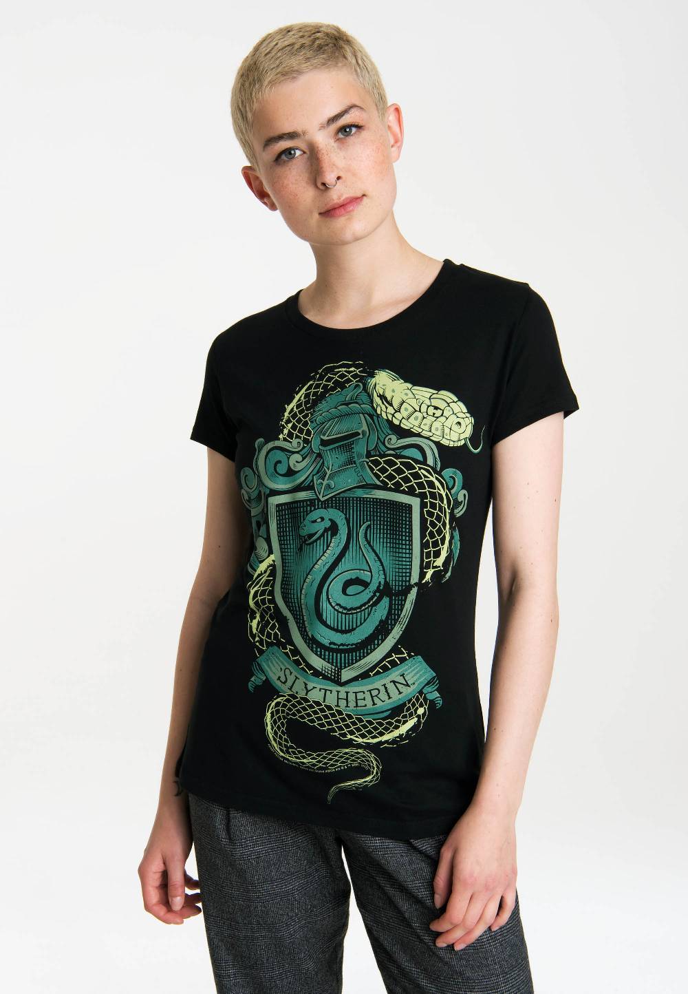 Logoshirt Harry Potter - Slytherin Logo - Schlange - T-Shirt Print - Damen Verkauf