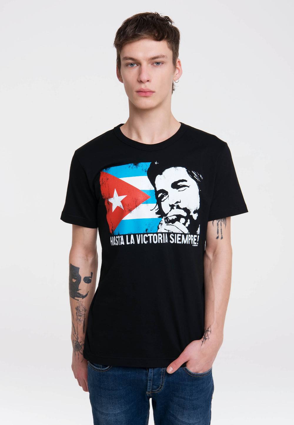 Logoshirt Che Guevara - Cuban Flag - T-Shirt Print - Herren Kostenloser Versand