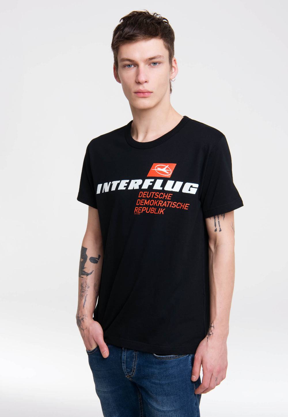 Logoshirt Interflug DDR - T-Shirt Print - Herren Sonderangebot