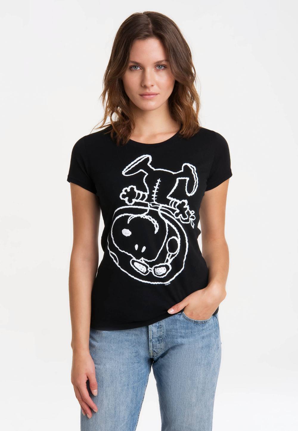 Logoshirt Peanuts - Snoopy - Astronaut - T-Shirt Print - Damen Lagerräumung