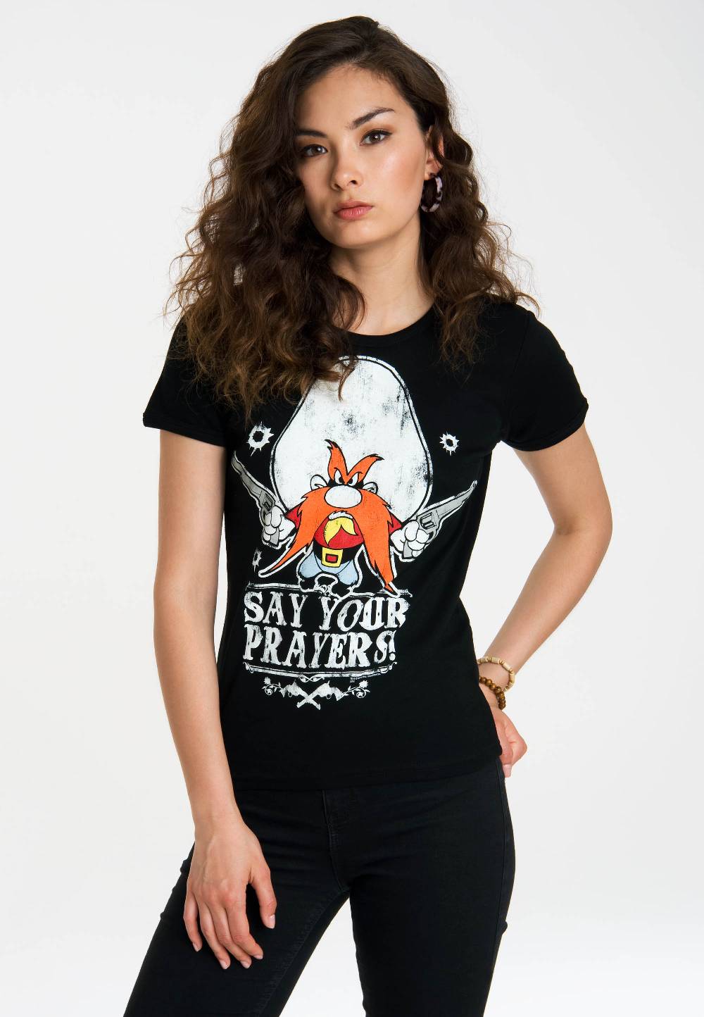 Logoshirt Looney Tunes - Yosemite Sam - Say Your Prayers - T-Shirt Print - Damen Top Angebot
