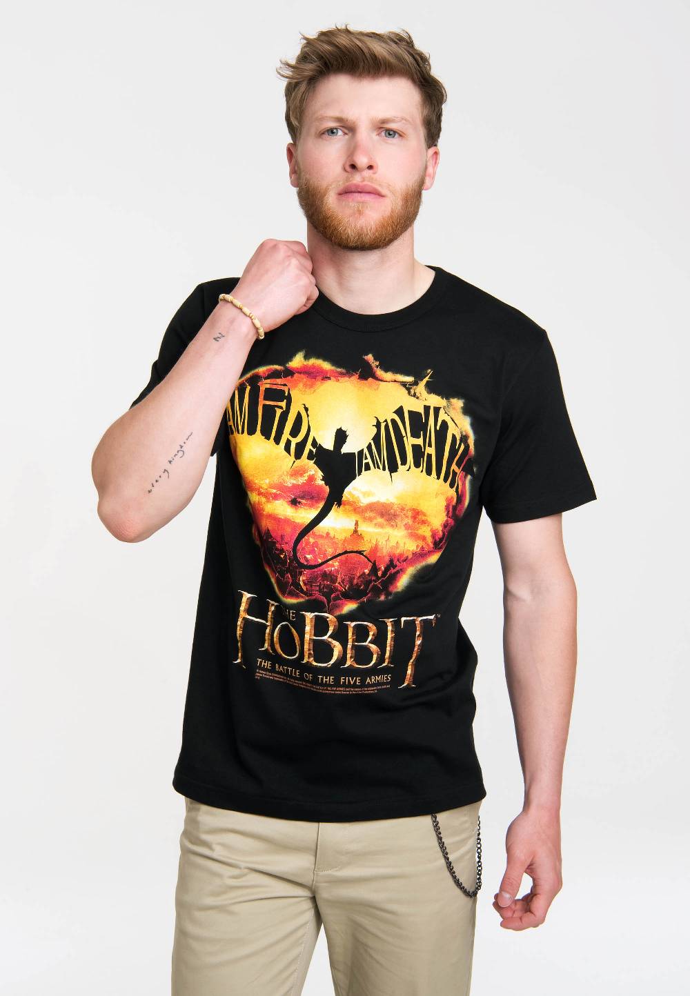 Logoshirt The Hobbit - I Am Fire I Am Death - Smaug - T-Shirt Print - Herren Tägliche Deals