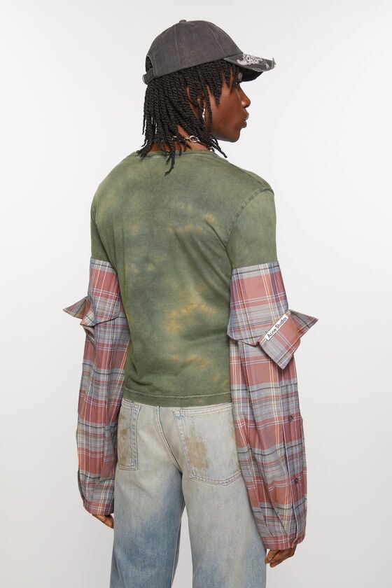 Acne Studios T-Shirt mit Flanellärmeln Sonderangebote