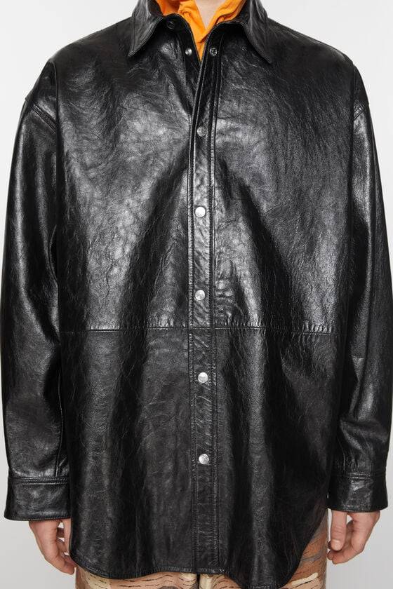 Acne Studios Hemdjacke aus Leder Blitzverkäufe