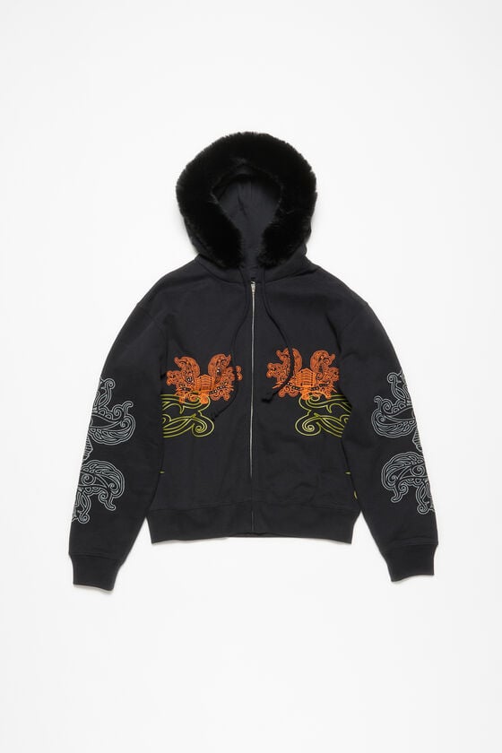 Acne Studios Bedruckter Kapuzenpullover mit Reißverschluss Osterangebot