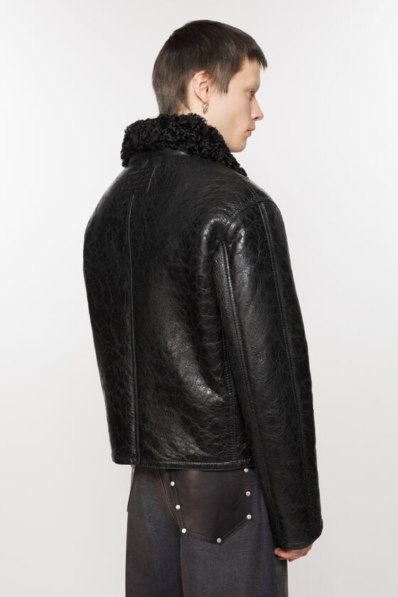 Acne Studios Lederjacke mit Shearling Saisonschlussverkauf