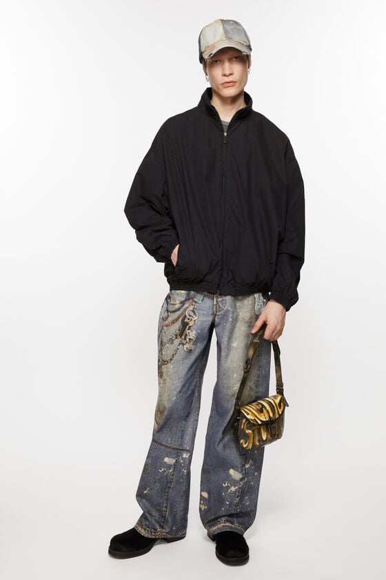 Acne Studios Jacke mit Reißverschluss und Logo Heißer Verkauf