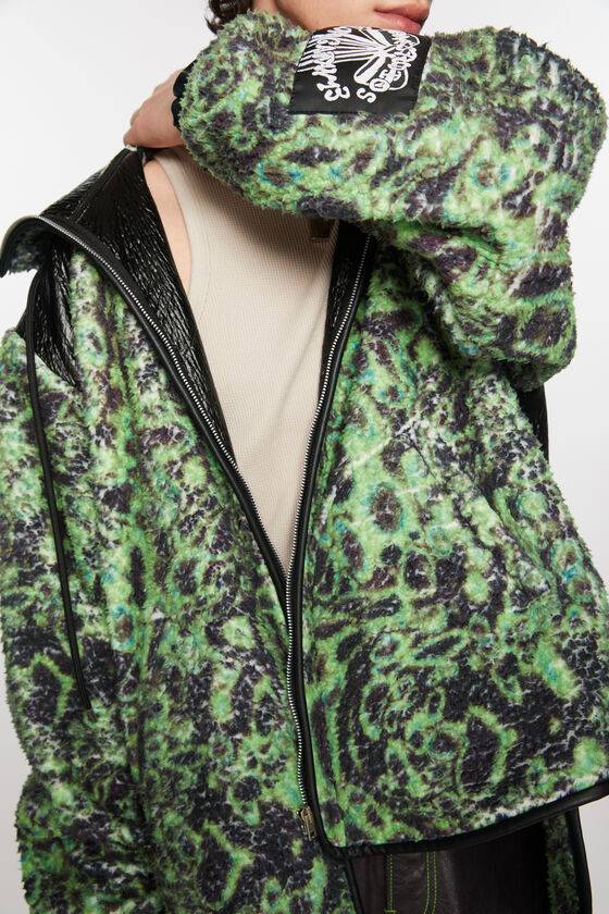 Acne Studios Bedruckte Fleece-Kapuzenjacke Blitzangebot