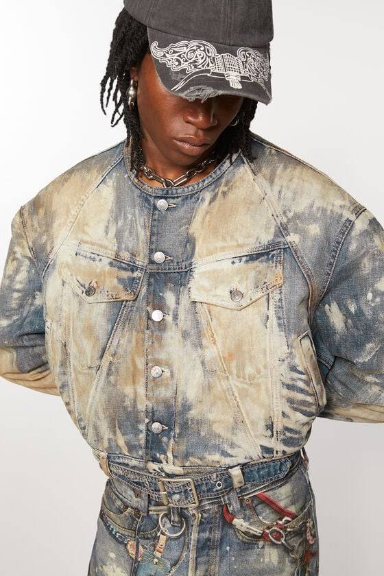 Acne Studios Gecroppte Denimjacke Tägliche Deals