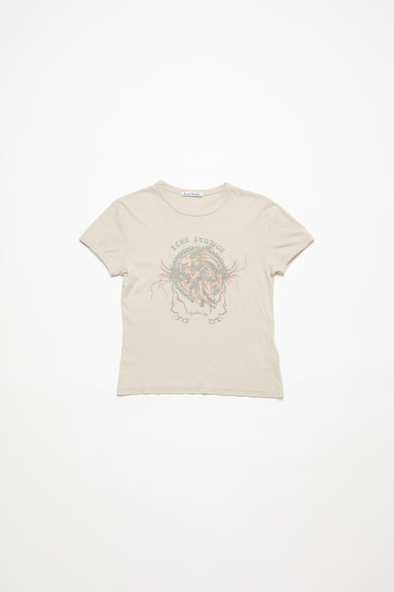 Acne Studios Bedrucktes T-Shirt – Körperbetonte Passform Saisonschlussverkauf