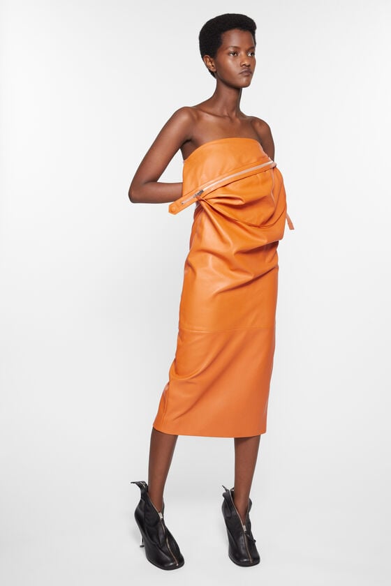 Acne Studios Leather zipper tape dress Laufsteg-Show Große Rabatte