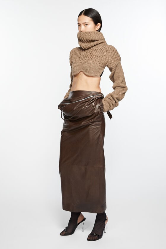 Acne Studios Leather zipper tape skirt Laufsteg-Show Top Angebot
