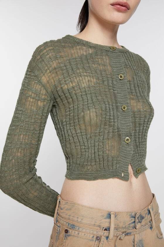 Acne Studios Strickjacke aus breitem Rippstrick Muttertagsangebot