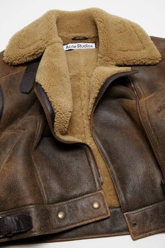 Acne Studios Lederjacke mit Shearling 50% Rabatt mit kostenlosem Versand