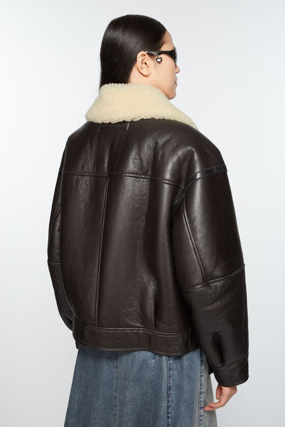 Acne Studios Lederjacke mit Shearling Schlussverkauf