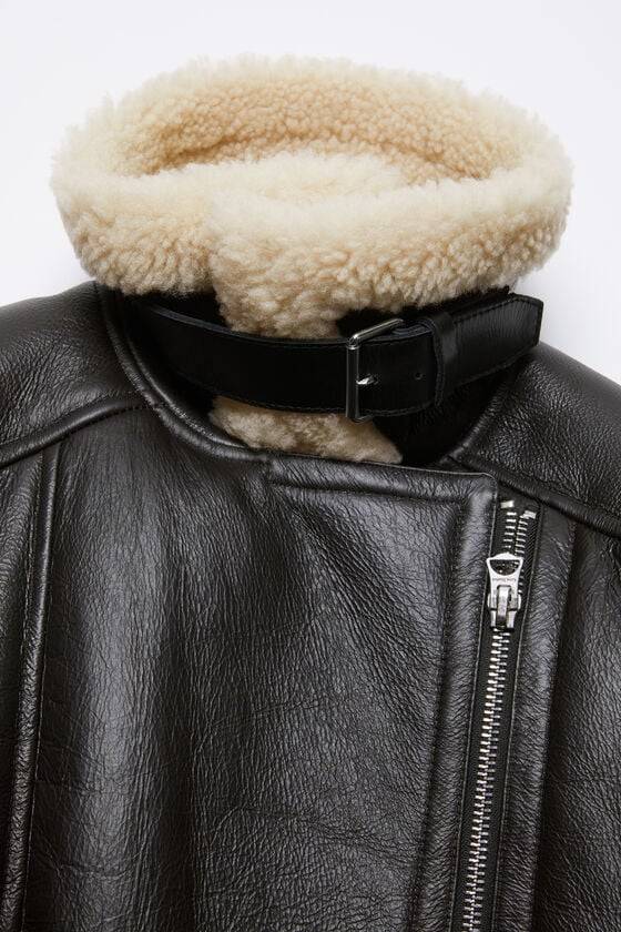 Acne Studios Lederjacke mit Shearling Schlussverkauf