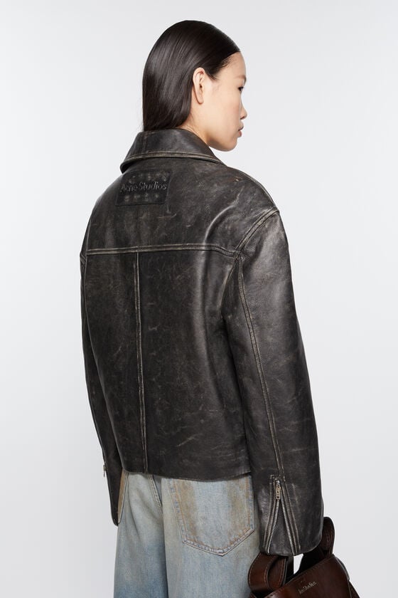 Acne Studios Bikerjacke aus geschliffenem Leder Großer Ausverkauf