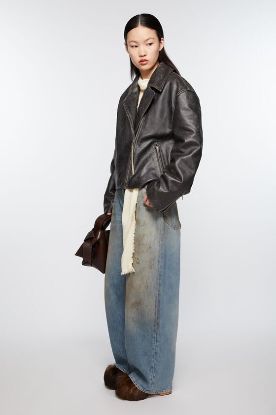 Acne Studios Bikerjacke aus geschliffenem Leder Großer Ausverkauf